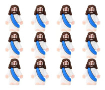 12/48 st Mini Jesusfigurer PVC Frälsaren Jesusfigur Modell Staty Skulptur Skrivbordsdekoration Påskpynt Julfestivalpresent Jikaix[HK] Blå
