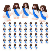 12/48 st Mini Jesusfigurer PVC Frälsaren Jesusfigur Modell Staty Skulptur Skrivbordsdekoration Påskpynt Julfestivalpresent Jikaix[HK] Blå