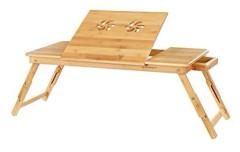 Hopfällbart bambu laptopbord med justerbar höjd