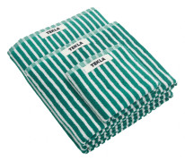 Tekla - Bath Sheet Sailor Stripes 100x150, Teel Green Stripes - Handdukar och badlakan - Grön