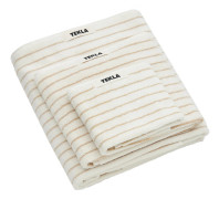 Tekla - Bath Towel 70x140, Sienna Stripes - Handdukar och badlakan - Beige,Vit