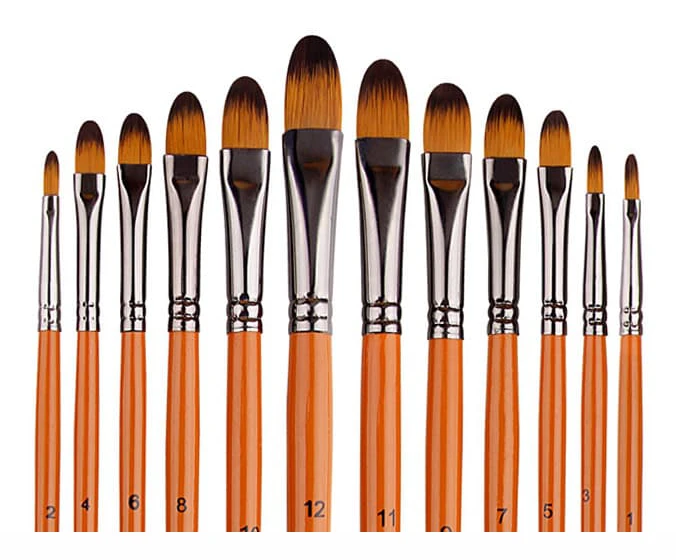 Gouache Paint Brush Set of 12 - HB-25114D