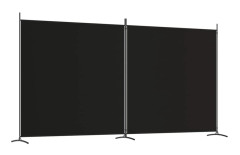 Rumsavdelare 2 paneler 348x180 cm svart tyg