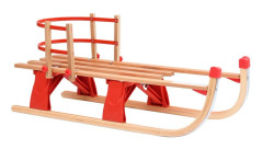 vidaXL Hopfällbar kälke med ryggstöd 110 cm trä