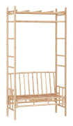 Trädgårdsbänk med pergola 116 cm bambu