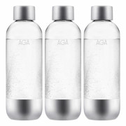 3-pack AGA AQVIA Stål 1L, PET-flaska