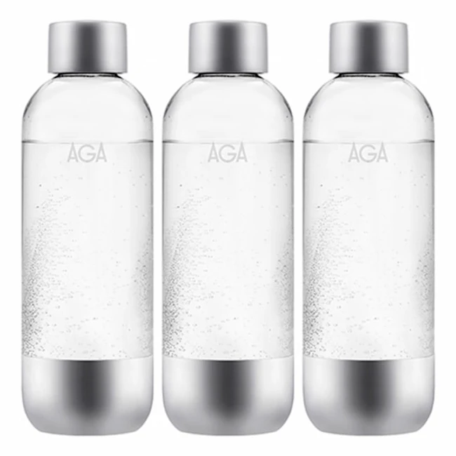 3-pack AGA AQVIA Stål 1L, PET-flaska