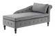 Samtgepolstertes Sofa – mit Stauraum – Grau