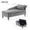 Samtgepolstertes Sofa – mit Stauraum – Grau