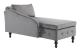 Samtgepolstertes Sofa – mit Stauraum – Grau