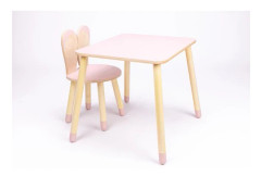 Family SCL Bord Och Stol Kanin - Baby Rosa/Natural