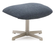 KAVE HOME Jaspe fotstöd, rektangulärt - blått tyg och grå metall (58x42,5)