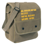 Rothco Canvas Map Case Shoulder Bag With Military Stencil Oliv