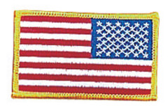 Rothco broderad USA-flagga 5x7,5cm, omvänd, för påstrykning eller påsyning Röd