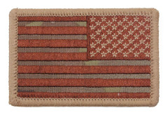 Rothco broderad USA-flagga 5x7,5cm, omvänd, för påstrykning eller påsyning Beige