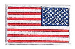 Rothco broderad USA-flagga 5x7,5cm, omvänd, för påstrykning eller påsyning Röd