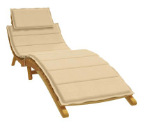 Solsängsdyna melerad beige 186x58x3 cm tyg