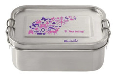 Steg för steg Silverfärgad lunchlåda rosa för flicka - Rostfri lunchbox Lila & Rosa 165238