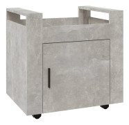 Skrivbordsvagn betonggrå 60x45x60 cm konstruerat trä