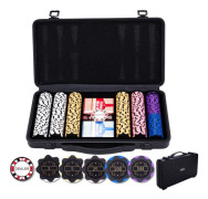 Poker set - Metallväska - 300 numrerade 14g jetonger - Inkluderade tillbehör - Praktisk - Elegant