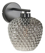 Golvlampa Grå och svart Järnbas Glas Rökt Skärm Enkel Ljuspunkt Hemtillbehör Belysning