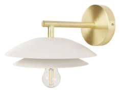 Vägglampa Vit Mässing Metall 22 x 29 x 14 cm Konformad Skärm Dekorativ Belysning Accent Belysning Modern Glam