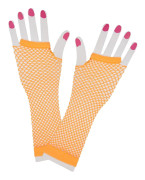 Långa UV Neon Näthandskar - Orange
