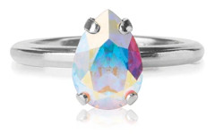 Caroline Svedbom - Petite Drop Ring Rhodium Aurore Boreale Ab