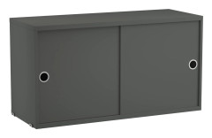 String - Skåp med skjutdörrar 78x30cm mörkgrå - Hyllor & Hyllsystem - Nils Strinning - Grå - MDF