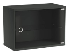 String - Skåp med glasdörr 58x30cm mörkgrå - Hatthyllor och skohyllor - Grå - MDF