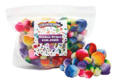 Colorations - Rainbow Striped Pom Poms 180pcs.