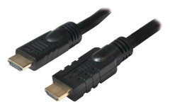 LogiLink HDMI Anslutningskabel 20.00 m guldpläterad kontakt Svart [1x HDMI hane - 1x HDMI hane]