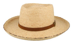 Stetson - Beige straw Hatt - Gambler Raffia Beige Straw Hat @ Hatstore