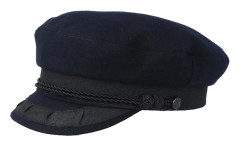 CTH Ericson - Svart vega Keps - Oscar Wool Dark Marin Flat Cap @ Hatstore