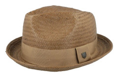 Brixton - Brun straw Hatt - Castor Fedora Toffee/Bronze Straw Hat @ Hatstore