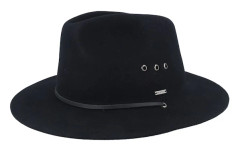 Brixton - Svart Hatt - Wesley Wthr Guard Packable Fed Black Traveller @ Hatstore