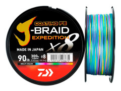 Daiwa J-Braid Expedition X8 Multicolor 3000 m flätlina 0,42 mm
