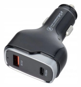 Billaddare USB-A/USB-C 83W - Svart