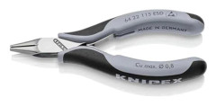 Knipex 64 22 115, Rundtång, stål, blå/röd, 11,5 cm, 65 g