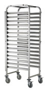 Stålvagn för transport av brickor, containrar, 15 x GN1/1 - Hendi 810613