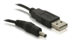 DeLOCK USB-kabel Strömkabel, 3,1 mm Hålst., 1,5 m, USB A, Svart