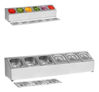 Displaystativ för 6x GN 1/6 behållare + behållare med lock
