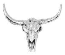 Väggmonterad dödskalledekoration aluminium silver - Silver