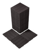 Vattentäta däckplattor 12x12, 36-pack, mörkbruna, hållbara, lätta att installera, perfekta för utomhusbruk