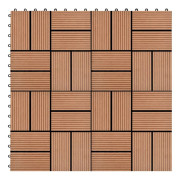 WPC Trallplattor 11 st - Lättmonterad Golvplatta | Färg: Brun | Storlek: 30x30 cm