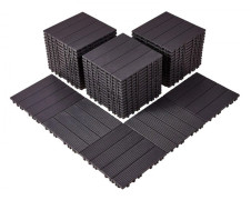 Vattentäta däckplattor 54-pack 12x12, mörkbruna, perfekta för uteplatser, hållbara och lätta att installera