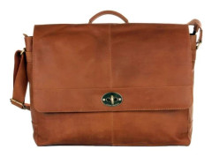 Laptopväska - Shalimar - Supernatural - Vaxad läder - 41x30x11 cm - Justerbar axelrem