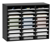 Trä Litteraturorganizer 27 Fack, Pappersförvaringshållare, Svart, Organisera Ditt Skriveri, Håll Ordning på Ditt Kontor