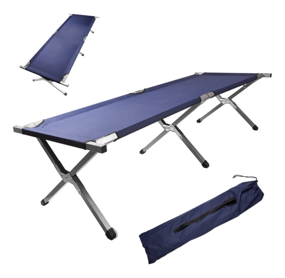 Hopfällbar campingsäng, kanot XXL, blå, 150 kg