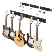 Gitarrstativ 5 utrymmen, hopfällbart väggmonterat ställ, platsbesparande gitarrförvaring, elegant design för 5 gitarrer